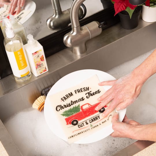 DII® Christmas Truck Swedish Dishcloth Set, 3ct.